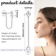 Bar Drop Chain Stud Earrings Butterfly Heart Moon Flower CZ Lightning Chain Earring Threader Dangle Earrings For Women